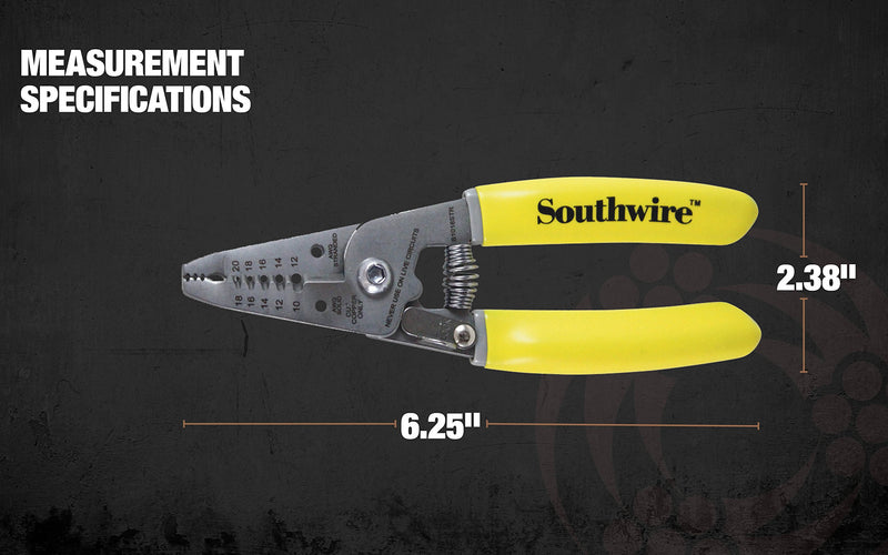 Southwire - 58278140 Tools & Equipment S1018STR Wire Stripping Tool, Wire Stripper and Wire Cutter for 10-18 AWG Solid Wire and 12-20 AWG Stranded Wire Compact Wire Stripper - NewNest Australia