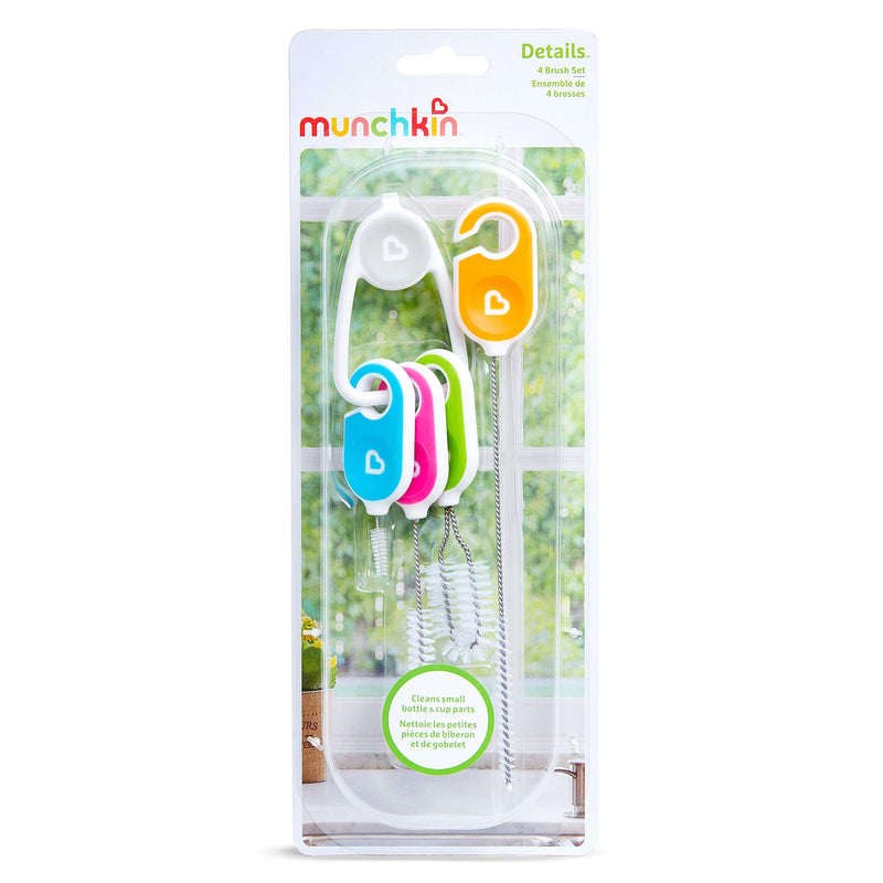 Munchkin Bottle and Cup Cleaning Brush 4 Piece Set with Key Ring - NewNest Australia