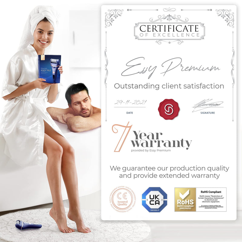 Essy Electric Foot File Pedicure Feet Hard Skin Remover Foot Scraper Dry Dead Skin Remover Callus Exfoliator Rechargeable Feet Scrubber with 5 Replacement Rollers Foot Care Skin Removers - NewNest Australia
