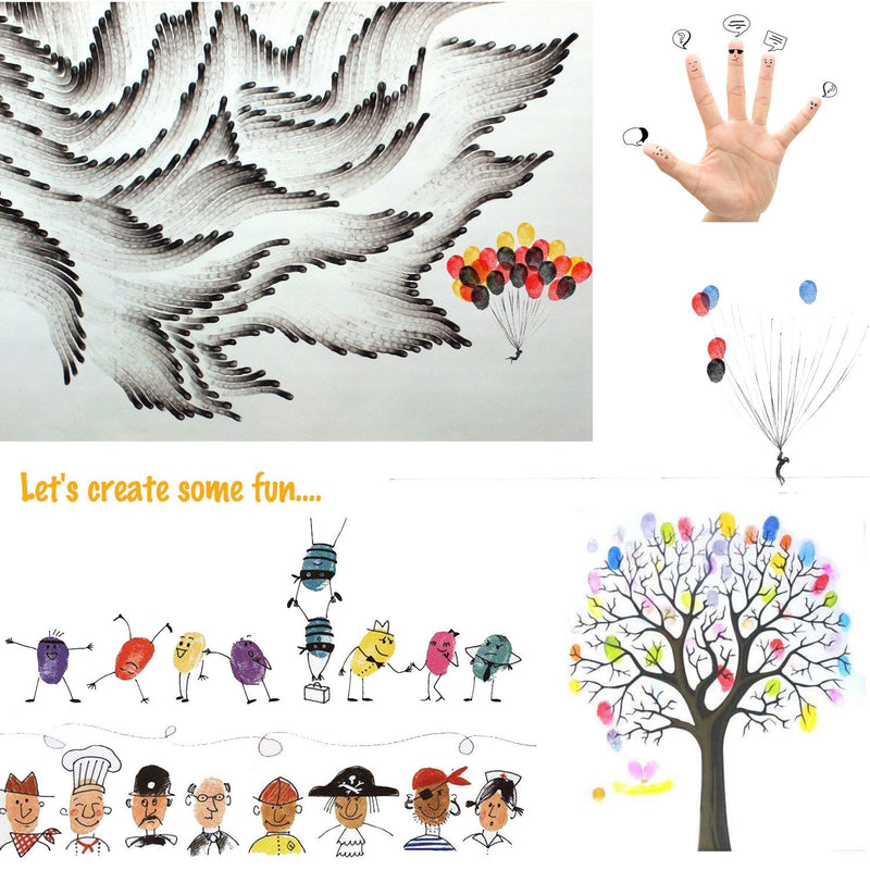 Lsushine Craft Large Ink Pad Stamps Partner DIY Color,8 Colors Rainbow Finger Ink pad for Kids (Pack of 8) 8 Color - NewNest Australia