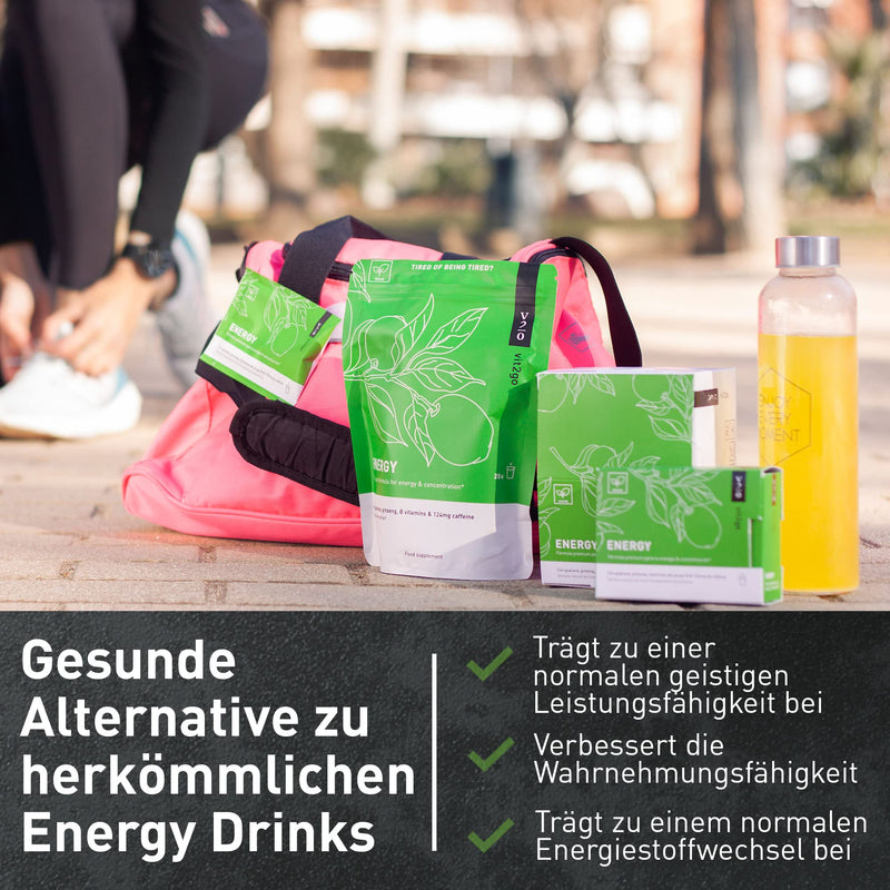 Vit2Go Energy Powder Drink With Caffeine Shot (124 Mg), Taurine And Guarana, Energy Drink Powder Against Fatigue, Concentration Booster With Vitamin B Complex (30 Sachets) - NewNest Australia