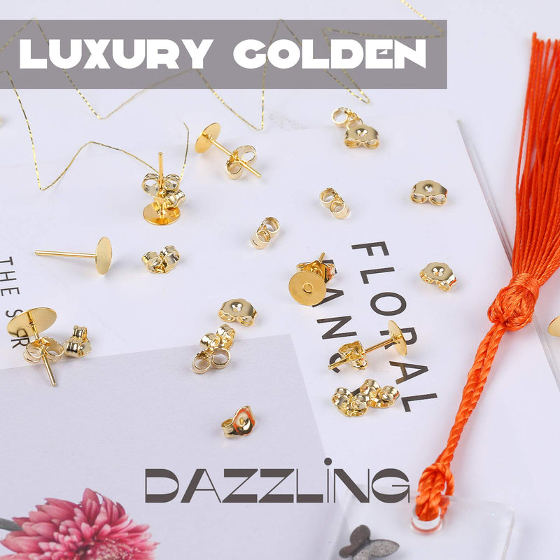 SANNIX 30pcs/15 Pairs Gold Plated Earring Backs Yellow Replacement Secure Ear Lockings - NewNest Australia