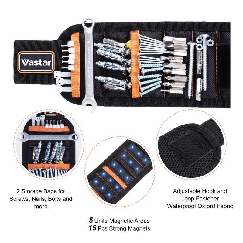 Vastar Magnetic Wristband - 15 Powerful Magnets for Holding Tools Screws, Nails, Bolts, Scissors, Drilling Bits and More, Unique Gifts for DIY Yellow - NewNest Australia