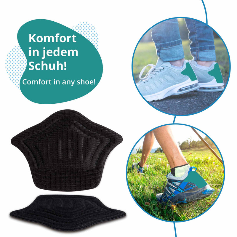 SULPO 2 pairs of heel pads - shoe insoles - heel protection - shoe insoles for shoes that are too big - heel cushions to make shoes smaller - heel insoles black 5 mm and 10 mm - NewNest Australia