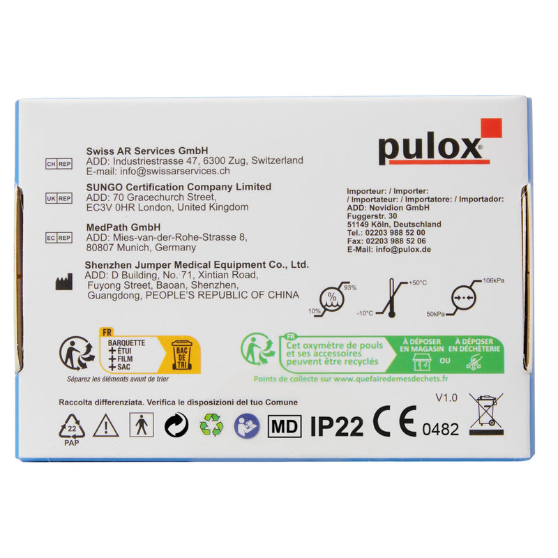 Pulox PO-235 pulse oximeter for children for measuring oxygen saturation, pulse rate and PI - with alarm function - NewNest Australia