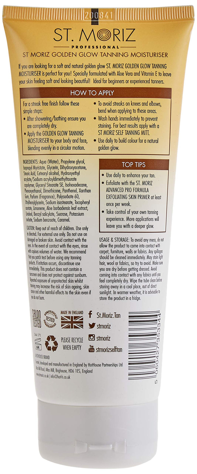 St Moriz Professional Daily Tanning Moisturiser with Aloe Vera, Vitamin E, Gradual Vegan Fake Tan, Light(200ml) - NewNest Australia