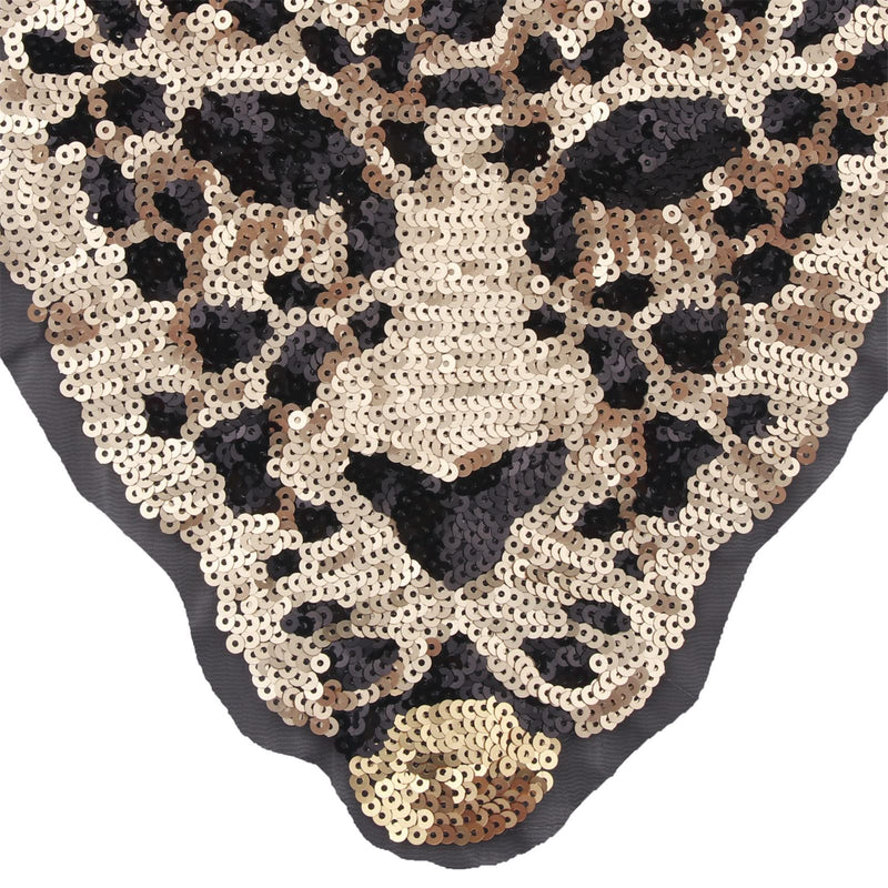 Huluth Iron on Leopard Patch Sequin Patches Embroidered Badge Motif Applique Patch for Clothing Jeans T-Shirt - NewNest Australia