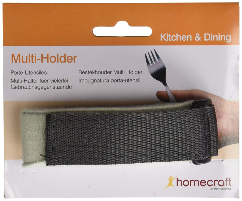 Homecraft Utensil Multi Holder, Soft and Stretchy Strap Handle, Secure Grasp For Users With Limited Mobility and Weak Grip, Hook and Loop, Left/Right Handed Use (Eligible for VAT relief in the UK) - NewNest Australia