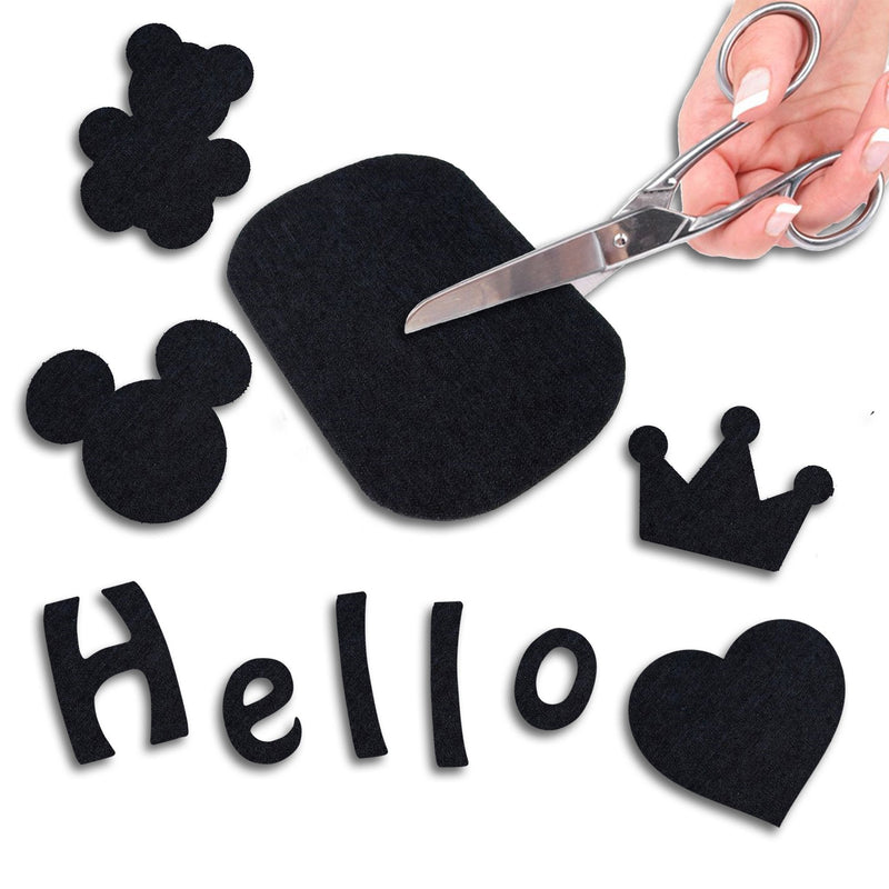 ZEFFFKA Premium Quality Fabric Iron-on Patches Inside & Outside Strongest Glue 100% Cotton Black Repair Decorating Kit 12 Pieces Size 3" by 4-1/4" (7.5 cm x 10.5 cm) - NewNest Australia
