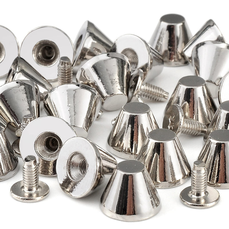 YORANYO 30 Sets 5/16" Height Spikes and Studs 8MM Handbag Feet Silver Color Barrel Spikes Screw Back Punk Studs and Spikes Kit for Clothing Shoes Leather Craft Belts Bags Dog Collars Accessories - NewNest Australia