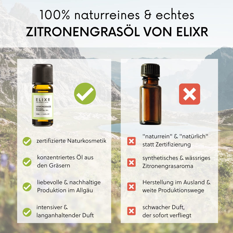 Elixr Lemon Grass Oil For Room Scenting For Aromatherapy As A Massage Oil 100 Natural Essential Oil From Lemon Grass Certified Natural Cosmetics From Germany 10 Ml - NewNest Australia