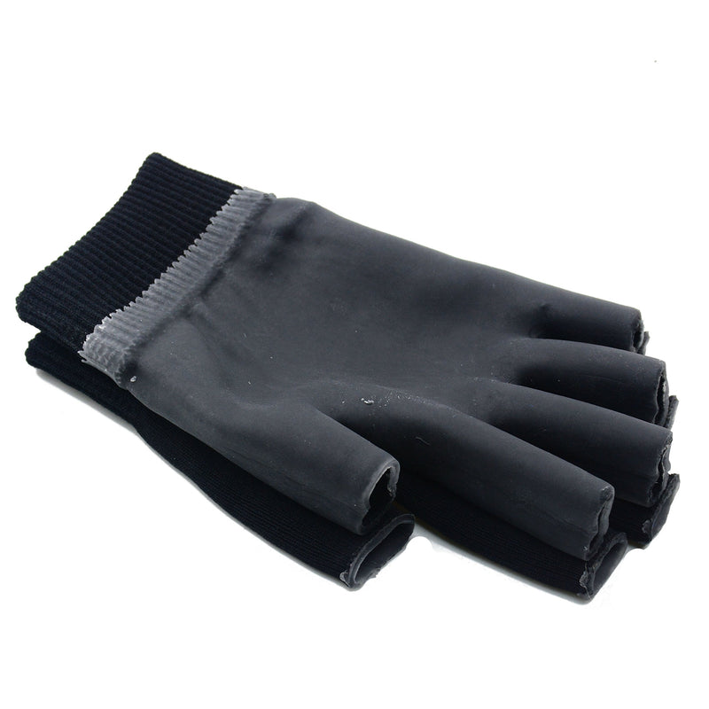 Makhry 2pcs Moisturizing Spa Gloves Half Finger Touch Screen Gloves Gel Line with Oils and Vitamin E (Black) Black - NewNest Australia