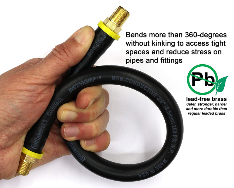 18-inch Short Air Compressor Hose: 1/4" Male NPT To 1/4" Male NPT Connections (Lead-Free Brass) 18 inches - NewNest Australia