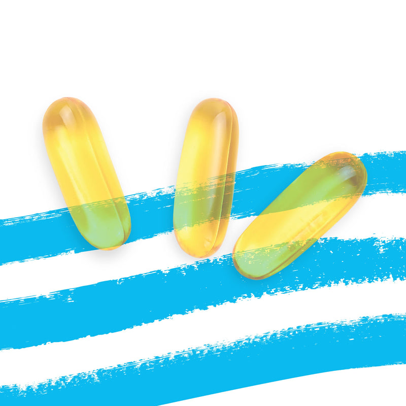 Arctic Blue fish oil capsules with vitamin D - high dosage with 550 mg DHA and 275 mg EPA - awarded with MSC seal for sustainable fishing - pure Alaska pollock oil - NewNest Australia