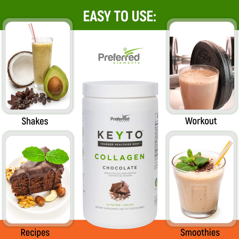 Keto Collagen Protein Powder with MCT Oil – Keto and Paleo Friendly Grass Fed and Pasture Raised Hydrolyzed Collagen Peptides – Fits Low Carb Diet and Keto Snacks – KEYTO Chocolate Flavor - NewNest Australia