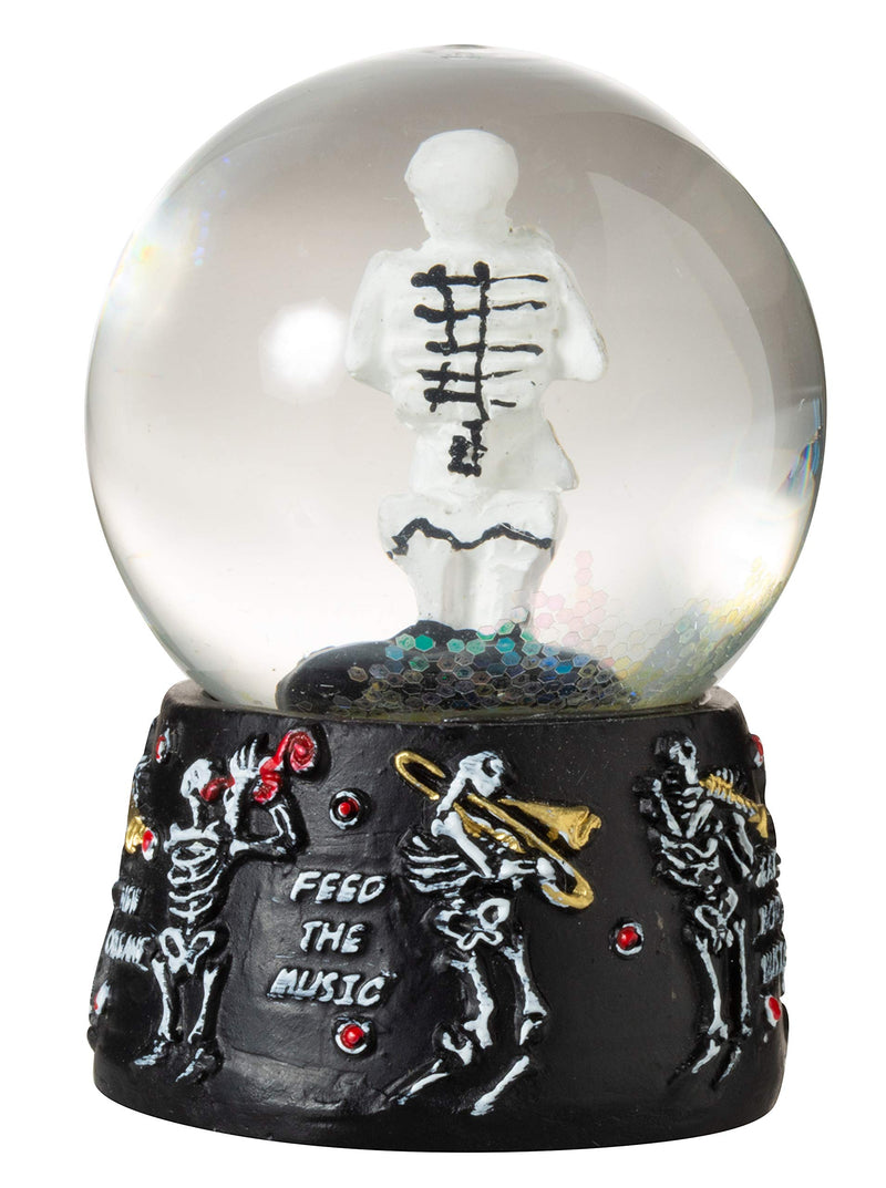 NewNest Australia - Artisan Owl New Orleans Skeleton Jazz Band 45mm Mini Souvenir Water Snow Globe 