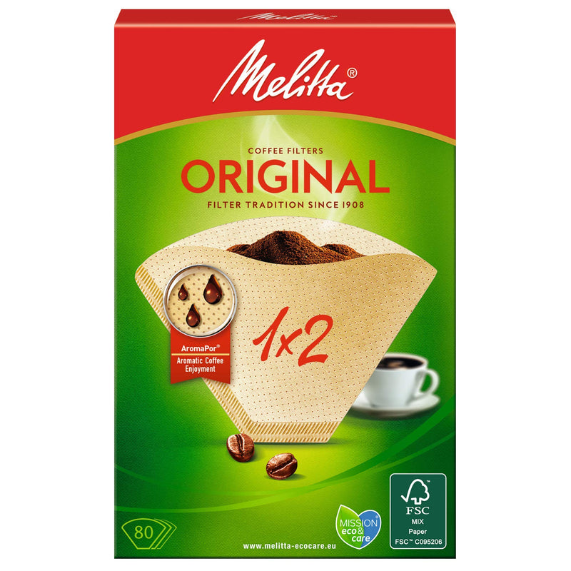Melitta Coffee Filters 1x2/80 Natural Brown (9 x Pack of 80 Filters) - NewNest Australia