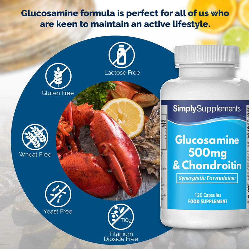 Glucosamine 500mg & Chondroitin - 120 capsules - 40 day supply - SimplySupplements - NewNest Australia