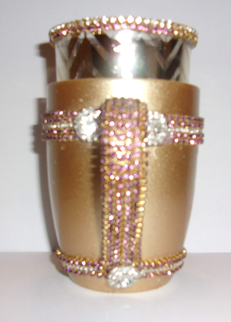 NewNest Australia - Chopper Jack LLC Fleur De Lis Purple Gold Tea Candle Holder 