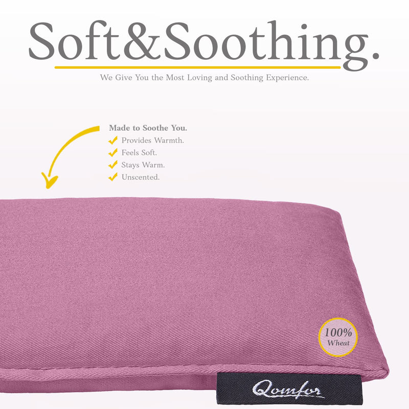 Grain pillow - heat pillow microwave made of cotton 46 x 12 cm - wheat filled - soft spelled pillow for pain relief back, neck and shoulder - great gift - purple - NewNest Australia