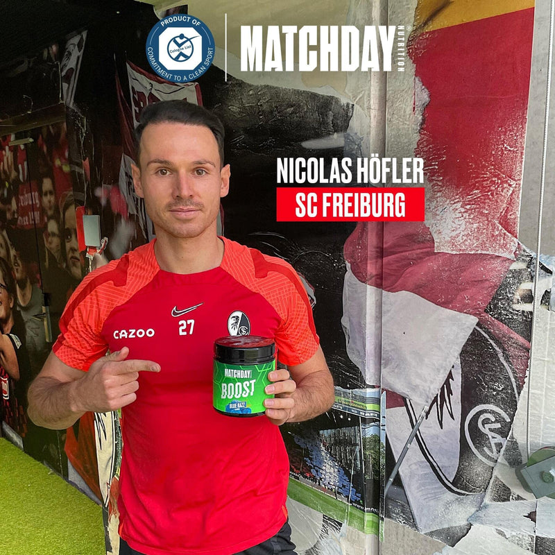 Matchday Nutrition Boost For Footballers I Atp Booster I Athlete Drink With Amino Acids And Carbohydrates I 20 Servings For More Speed Power, Explosivity & Endurance (Blue Razz) - NewNest Australia
