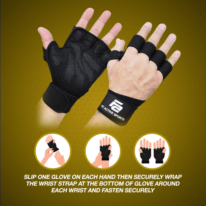 New Ventilated Weight Lifting Workout Gloves with Built-in Wrist Wraps for Men and Women - Great for Gym Fitness, Cross Training, Hand Support & Weightlifting. Small - NewNest Australia
