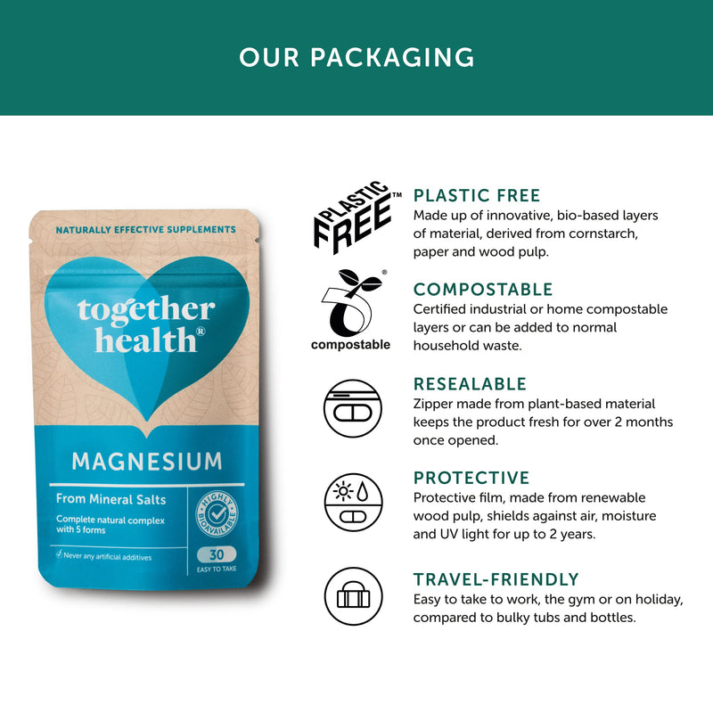 Marine Magnesium – Together Health – from Natural Marine Salts – 5 Natural Forms of Magnesium – Vegan Friendly – Made in The UK – 30 Vegecaps 30 Count (Pack of 1) - NewNest Australia