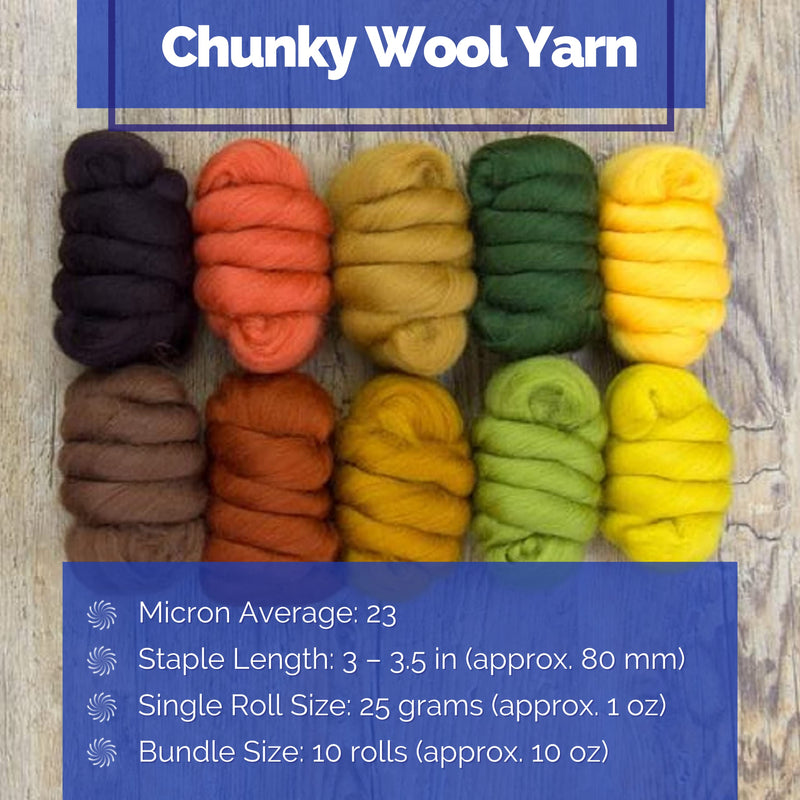 Revolution Fibers | Mixed Merino Wool Variety Pack | Perfect Wool Roving for Spinning, Needle Felting, Wet Felting, Weaving and Crafting (Autumn Leaves (Multicolored), 250 Grams) - NewNest Australia