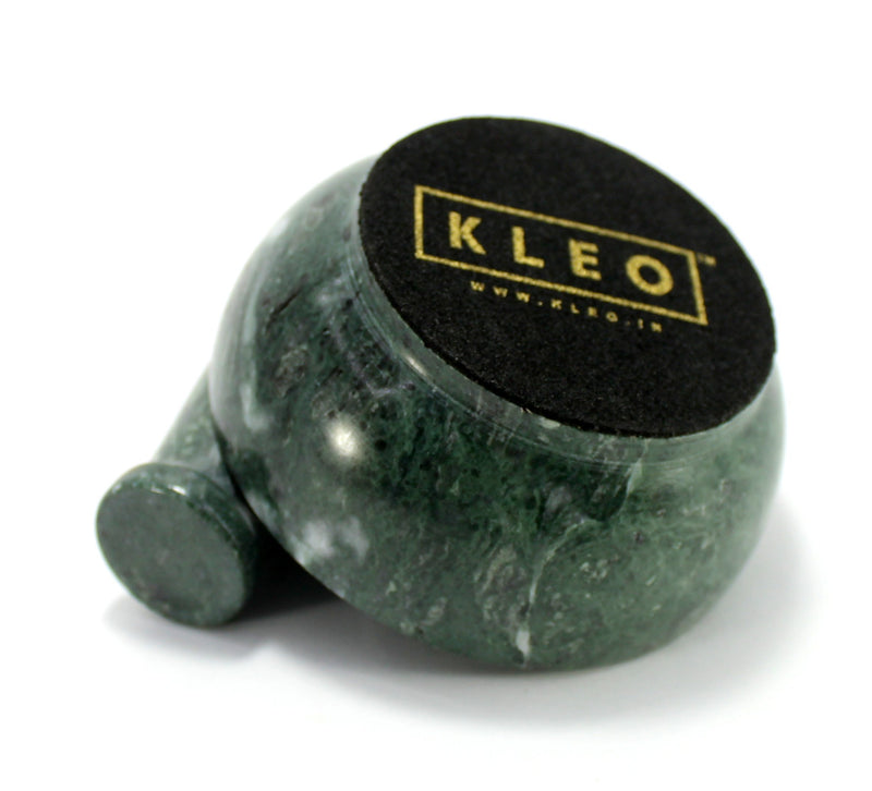 NewNest Australia - KLEO 4" Diameter Natural Stone Mortar and Pestle Set as Spice Grinder, Medicine Masher - Okhli And Musal (Green Shallow) Green Shallow 