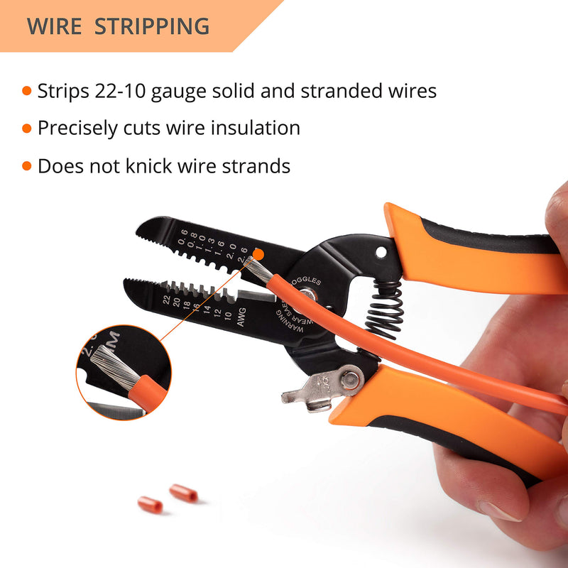 Wirefy STRP-01 Wire Stripper and Cutter - Wire Stripping Tool for Solid and Stranded Wires 22-10 AWG - NewNest Australia