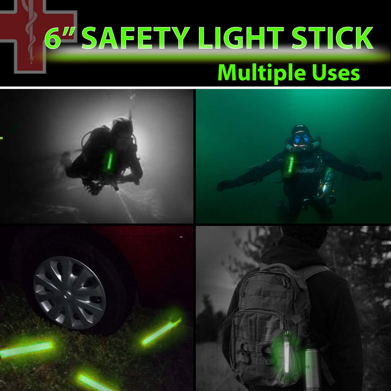 25 Ultra Bright Green Glow Sticks - Individual Packed With Lanyard - For Camping, Emergency Survival - Glow Lights for Blackouts, Hurricane and Storms- 6 Inch Chem Light Sticks with 12 Hour Duration - NewNest Australia