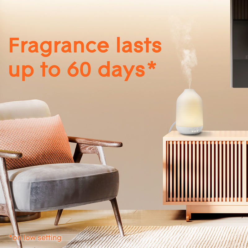 Glade Essential Oil Diffuser Holder & Refill, Cool Mist Aromatherapy Diffuser & Air Freshener for Home, Pure Happiness with Orange & Neroli Scent, 17.4ml Pure Happiness (1 Holder & 1 Refills) - NewNest Australia