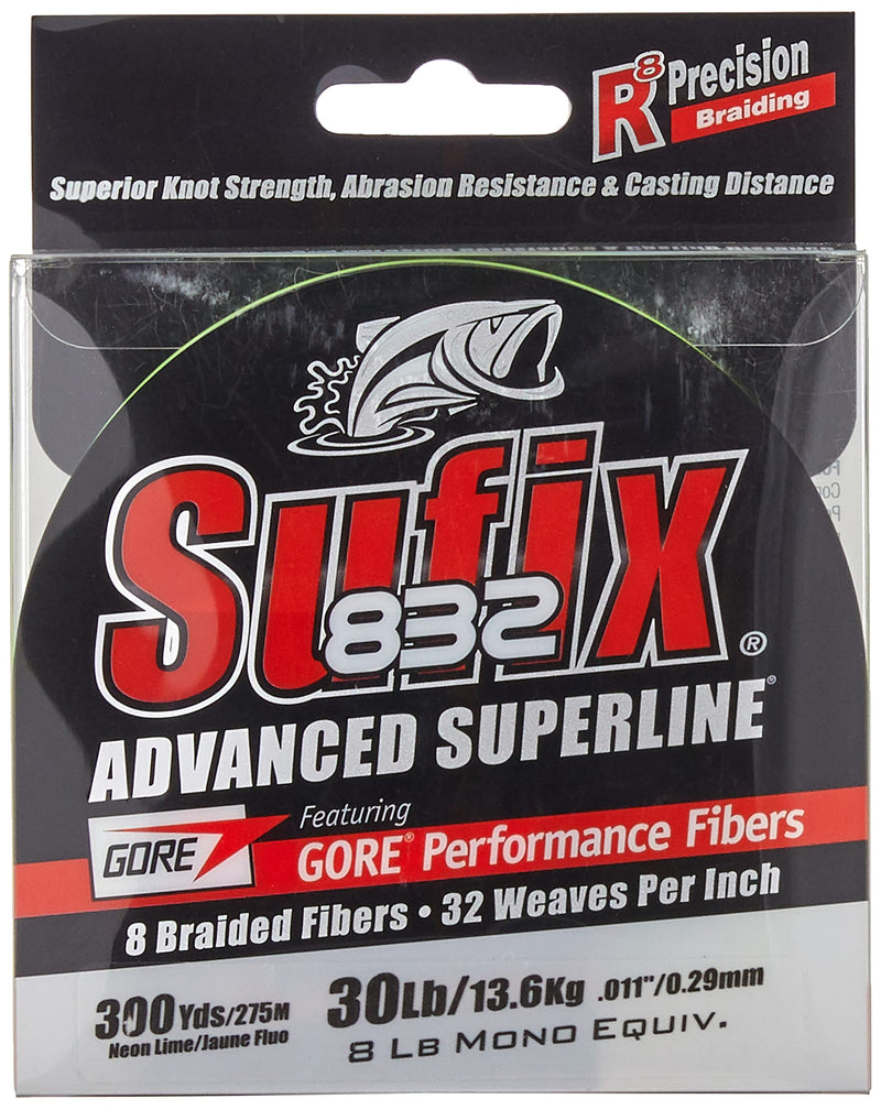Sufix 832 Braid 30 lb Neon Lime 300 yards - NewNest Australia