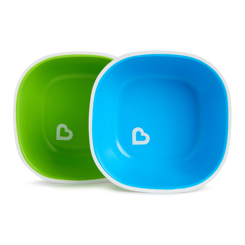 Munchkin Splash 4 Piece Toddler Divided Plate and Bowl Dining Set, Blue/Green 4pk Dining Set, Blue/Green - NewNest Australia