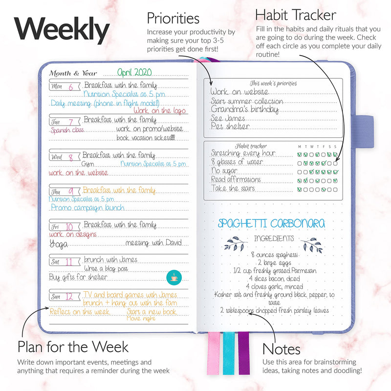 GoGirl Planner and Organizer for Women – Pocket Size Weekly Planner, Goals Journal & Agenda to Improve Time Management, Productivity & Live Happier. Undated – Start Anytime, Lasts 1 Year - Lavender Pocket (3.5'' x 6.2'') - NewNest Australia