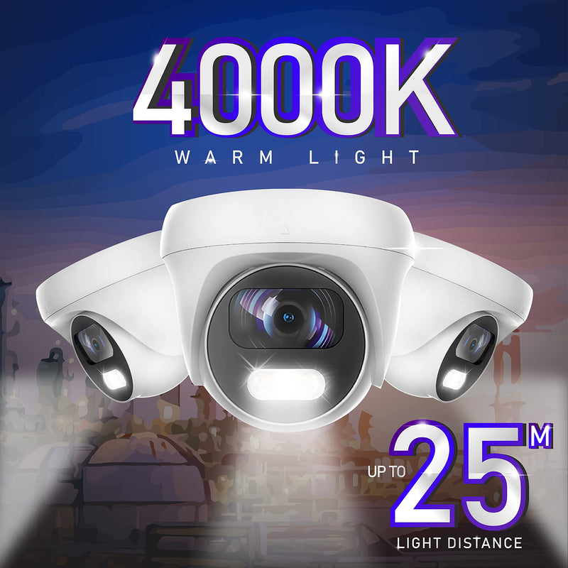 5MP Lite/ 2MP 24/7 Full-Color HD TVI/CVI/AHD/CVI Turret Dome CCTV Security Camera, Indoor Outdoor Color Night Vision Waterproof Analog Surveillance Camera 2.8mm Lens - NewNest Australia