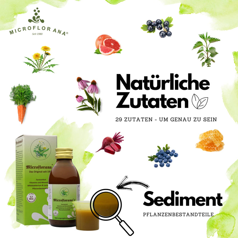 Microflorana -F - Probiotics - Intestinal Cleansing - Colonial Bacterial Strains - Vitamins And Minerals - Including Dosing Aid - Plant Components - Liquid Probiotics - Since 1980-150 Ml 150 - NewNest Australia