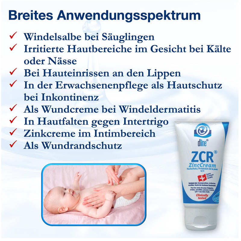 dline ZCR-ZincCream 50ml diaper cream / wound protection cream / intimate care from the care professional | Zinc cream with aloe vera jojoba oil evening primrose oil panthenol shea butter urea | Zinc cream instead of zinc ointment - NewNest Australia