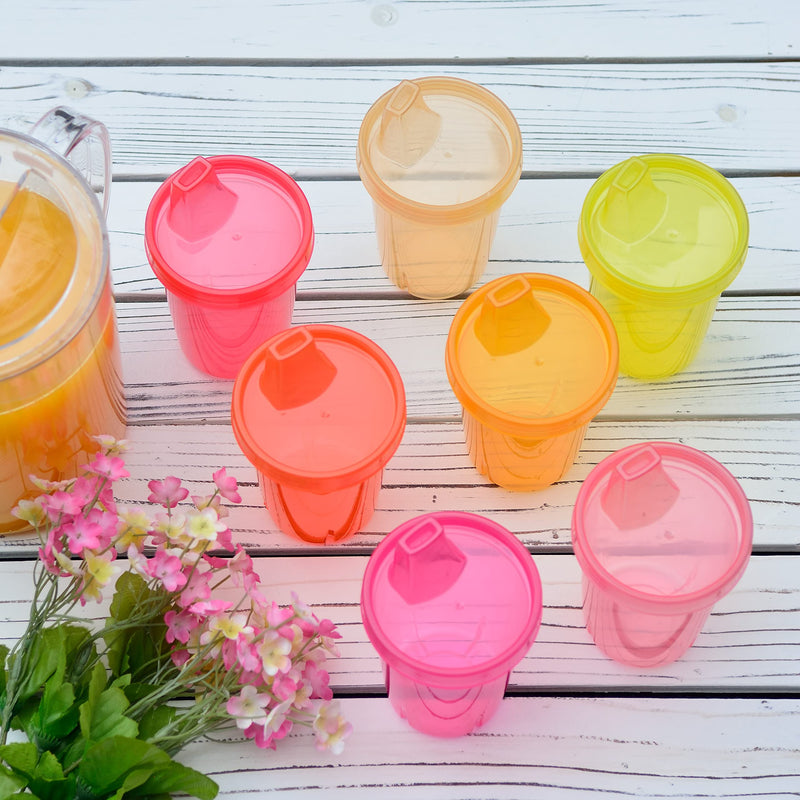 Youngever 7 Pack Kids Sippy Cups, Sippy Cups for Infant, Kids, Toddler, 7 Pink Color Sippy Cups - NewNest Australia