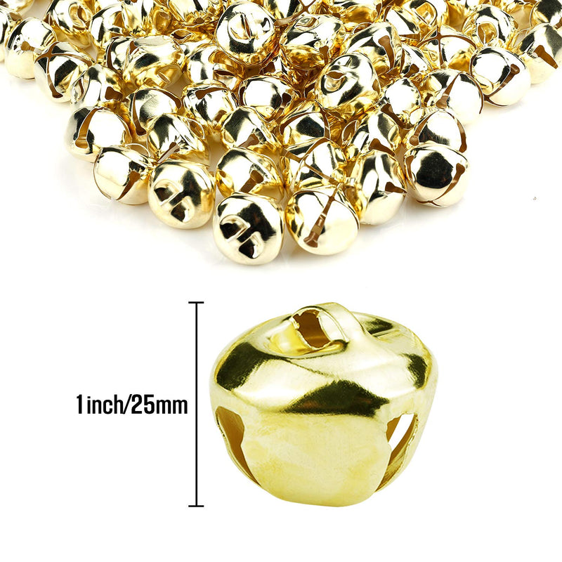 Augshy 120 Pcs 1 Inch Christmas Jingle Bells,Golden Golden - NewNest Australia