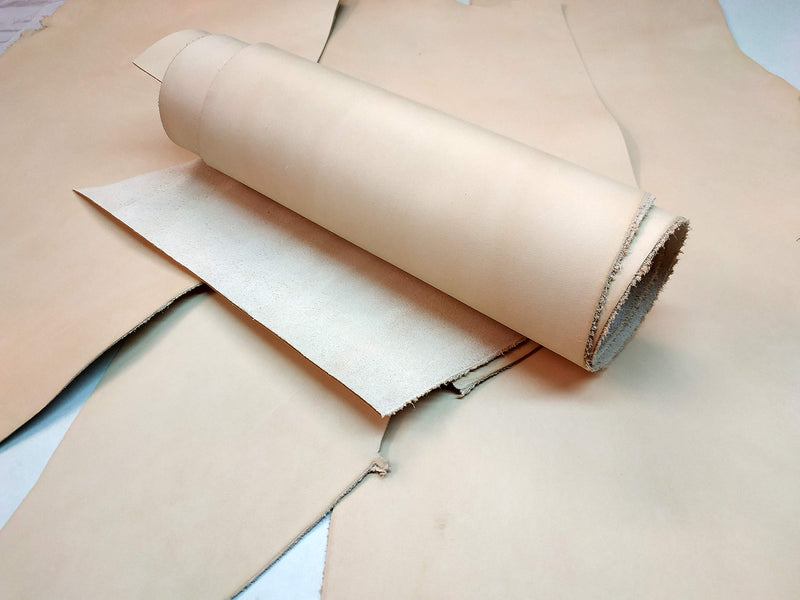 Upon Leather - Veg Tan Leather Pieces 3-4 Sq Feet - 1 LB large pieces and medium scraps | Medium weight 1.5-2.0 mm thick | Full Grain for Crafts & Workshop | Easy to tool carve paint dye stamp or mold - NewNest Australia