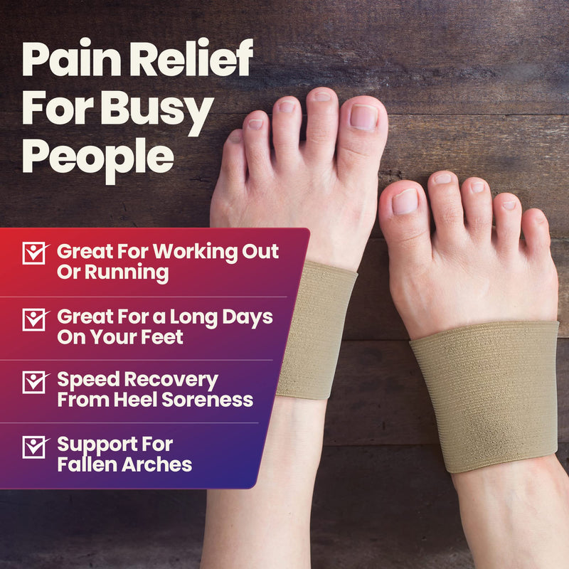 Plantar Fasciitis Brace Arch Supports – Effective Foot and Heel Pain Relief Sleeves Helps Sore Heels Spurs, Flat Feet and High Arches Comfortable Copper Infused Beige Copper Arch Support - Beige - NewNest Australia