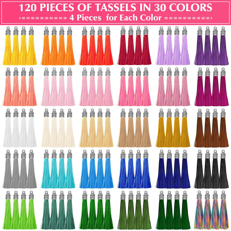 Tassels for Jewelry Making, Caffox 120PCS Keychain Tassel Charms Bulk, Silky Handmade Tassels for Earrings Bracelets Necklaces and DIY Craft - NewNest Australia