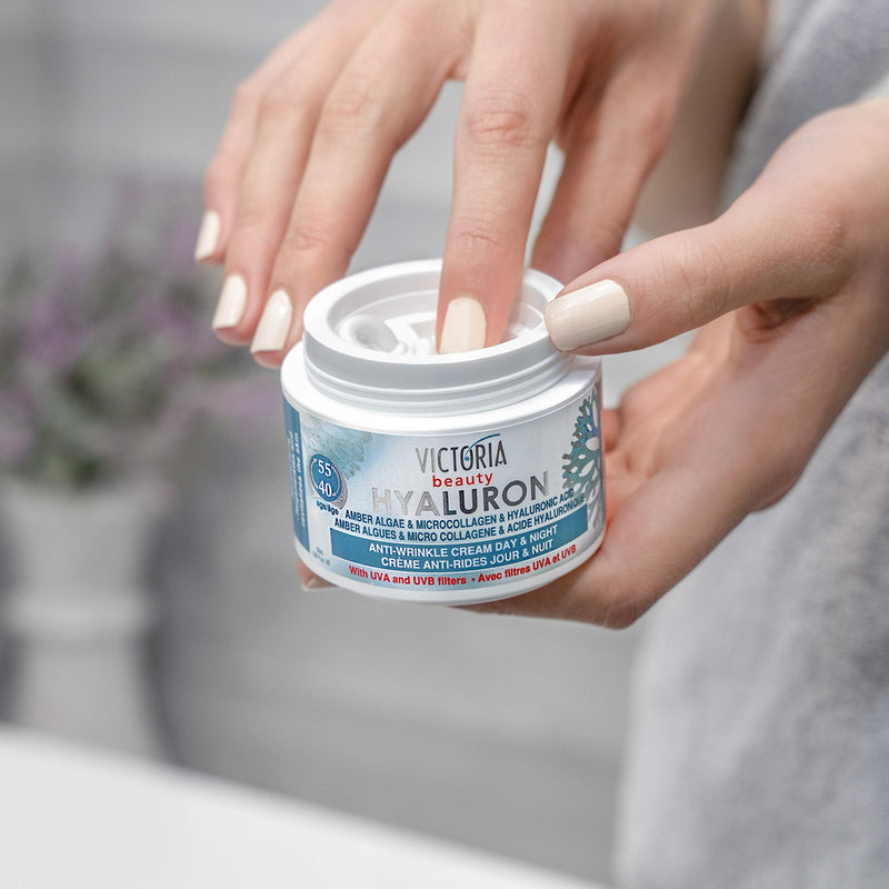 Victoria Beauty Hyaluronic Acid Anti Wrinkle Face Cream with Marine Collagen, Retinol, Niacinamide and Vitamin E - Anti Aging Day and Night Moisturiser For Mature Skin (Age 40+) - Non Comedogenic - NewNest Australia