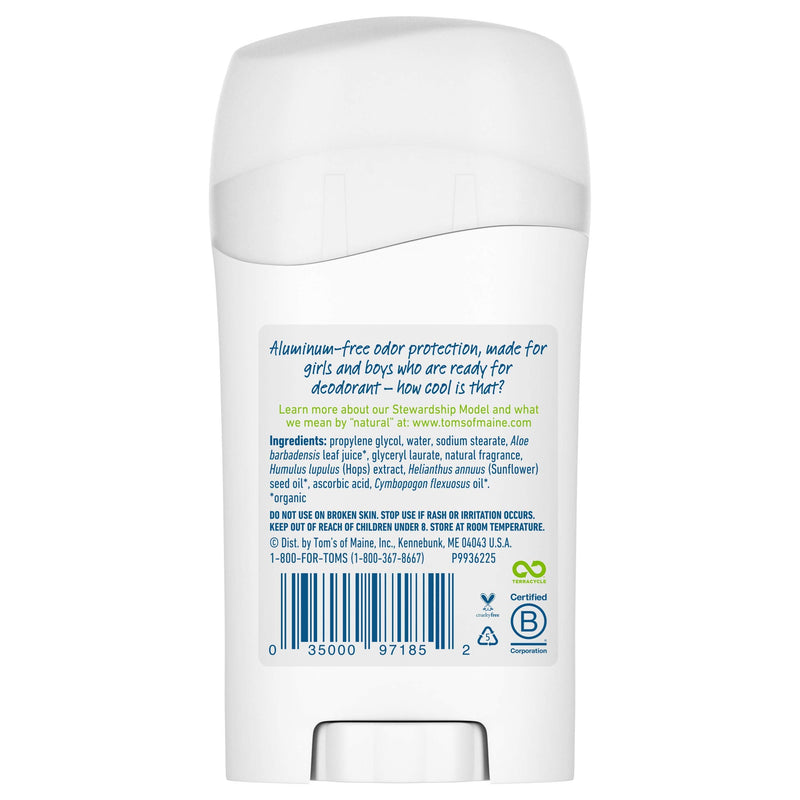 Tom's of Maine Aluminum-Free Wicked Cool! Natural Deodorant for Kids, Freestyle, 1.6 oz. 3-Pack 1.6 Ounce (Pack of 3) - NewNest Australia