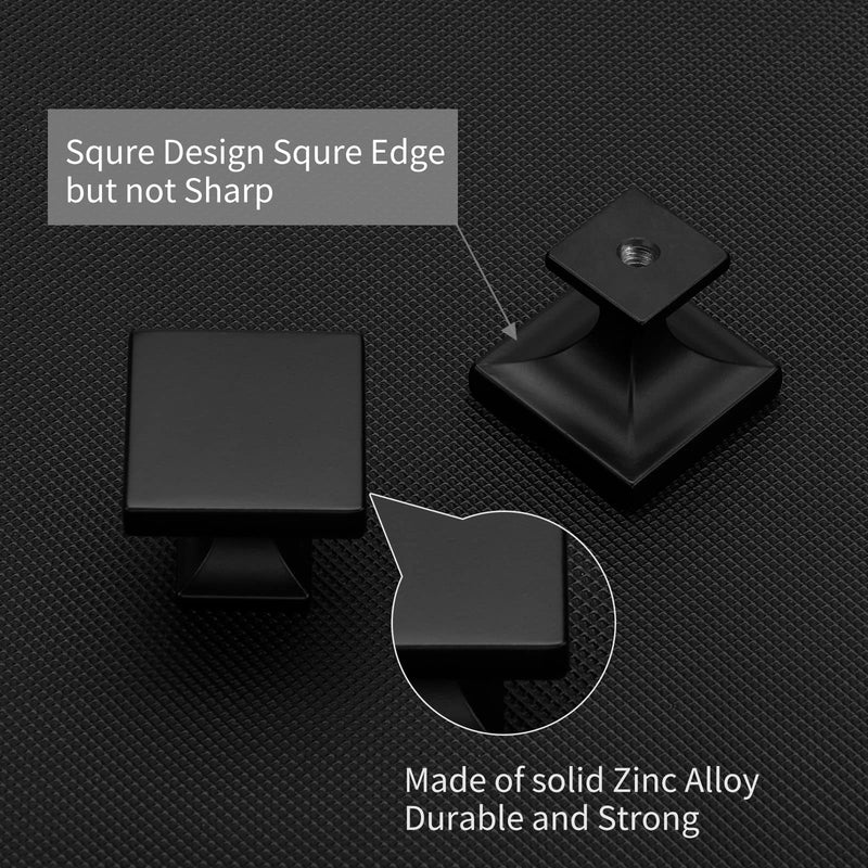 homdiy Cabinet Knobs Brushed Nickel Drawer Knobs 5Pack Square Knobs for Kitchen Cabinet Modern Cabinet Door Knobs 5 Pack Black - NewNest Australia