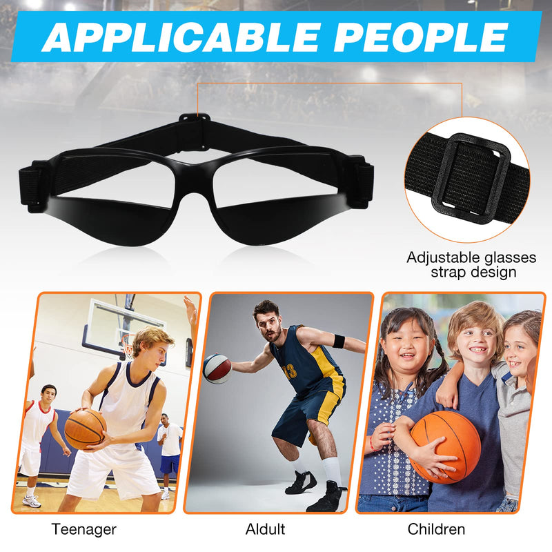 8 Pieces Basketball Goggles Sport Dribble Goggles Adjustable Sports Goggles for Basketball Training Aid for Men Kids Black - NewNest Australia