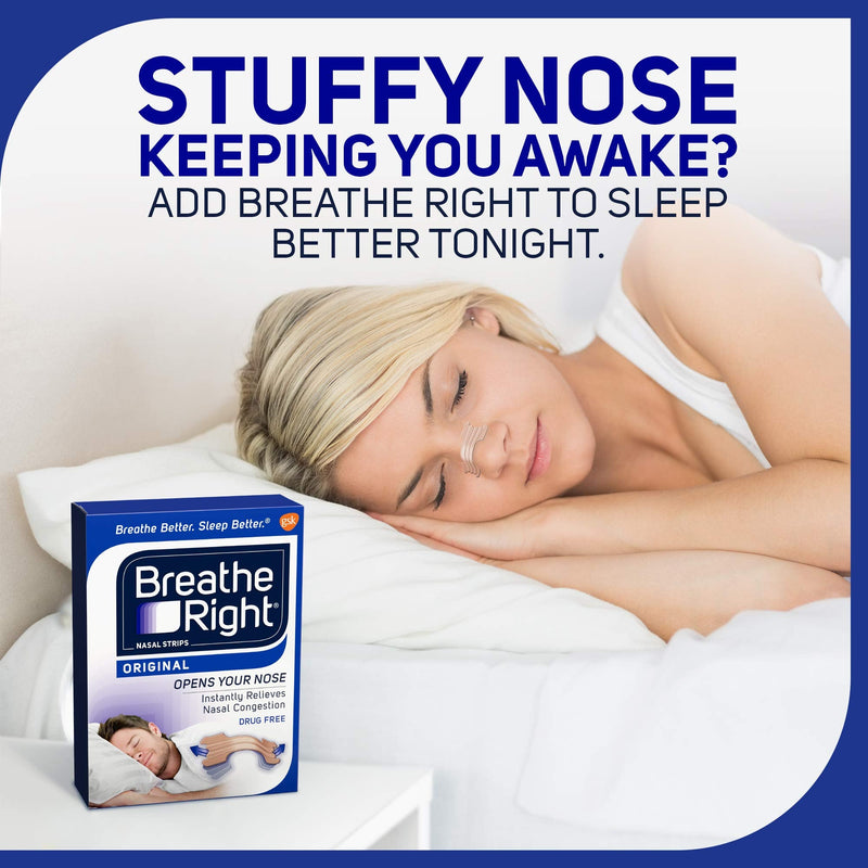 Breathe Right Original Tan Small/Medium Drug-Free Nasal Strips for Nasal Congestion Relief 30 Count (Pack of 2) - NewNest Australia