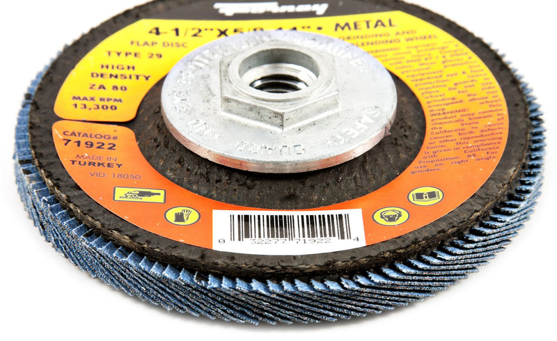 Forney 71921 Flap Disc, Type 29 Blue Zirconia with 5/8-Inch-11 Threaded Arbor, 60-Grit, 4-1/2-Inch - NewNest Australia
