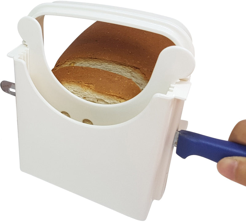 Eon Concepts Bread Slicer Guide For Homemade Bread With Rubber Feet Paddings and E-book | Loaf Cutter Machine - Foldable Adjustable & Customizable to 5 Thickness | Bagel/Sandwich/Toast Slicer | - NewNest Australia